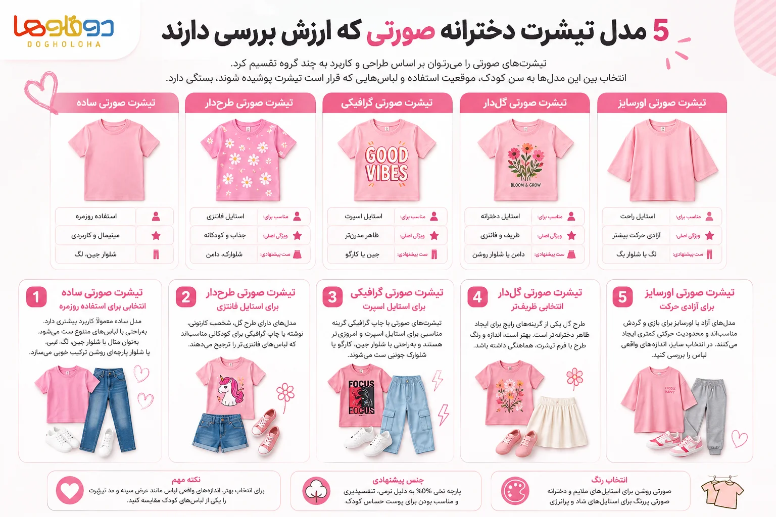 تیشرت دخترانه صورتی